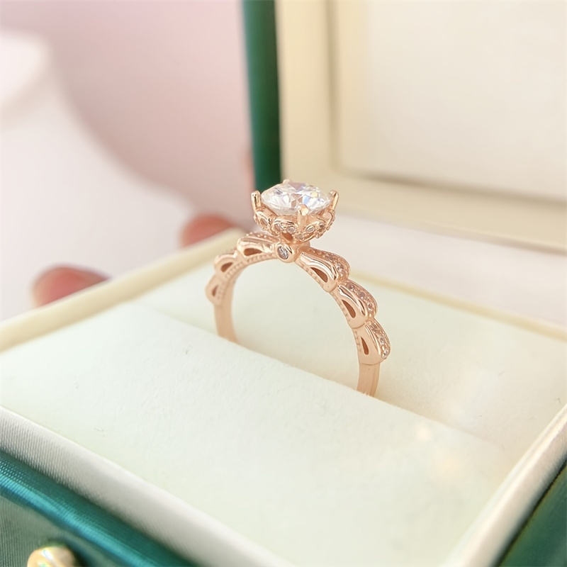 1ct Moissanite Vintage Boho Style Engagement Ring